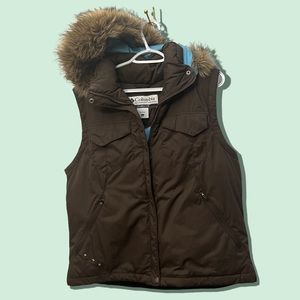 Columbia - woman’s large - thick down puffer vest!